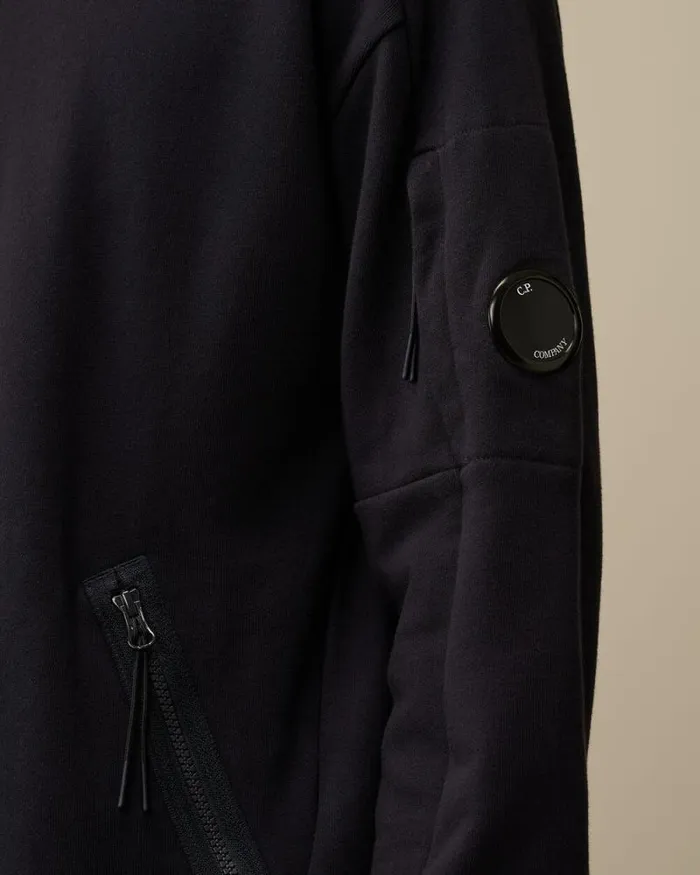 CP Company Sweatshirts Diagonal Raised Fleece Half Zipped Sweatshirt Total Eclipse Blue 8211 Man