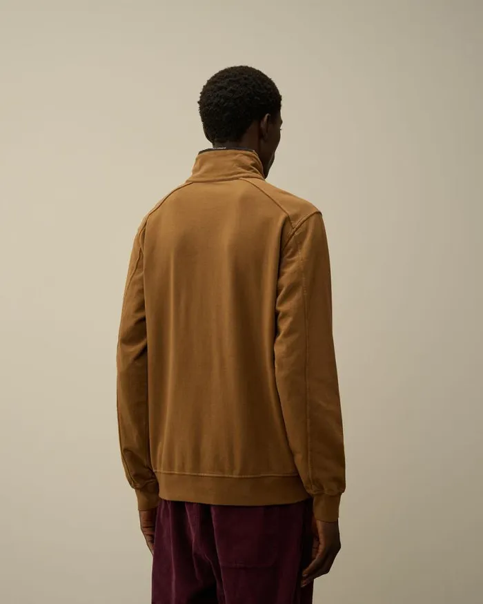 CP Company Sweatshirts Light Fleece Half Zipped Sweatshirt Toffee Beige 8211 Man