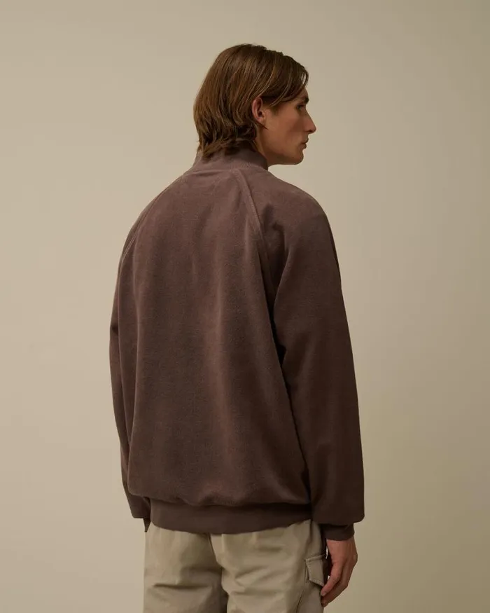CP Company Sweatshirts Reverse Brushed and Emerized Diagonal Fleece Funnel Neck Sweatshirt Boulevard Violet 8211 Man