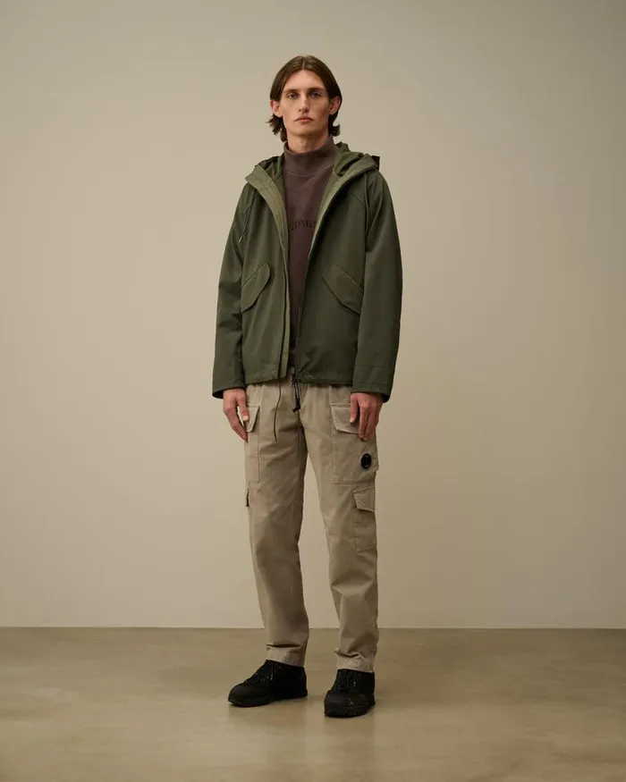 CP Company Sweatshirts Reverse Brushed and Emerized Diagonal Fleece Funnel Neck Sweatshirt Boulevard Violet 8211 Man