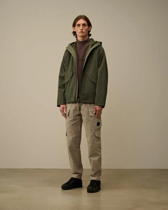 CP Company Sweatshirts Reverse Brushed and Emerized Diagonal Fleece Funnel Neck Sweatshirt Boulevard Violet 8211 Man