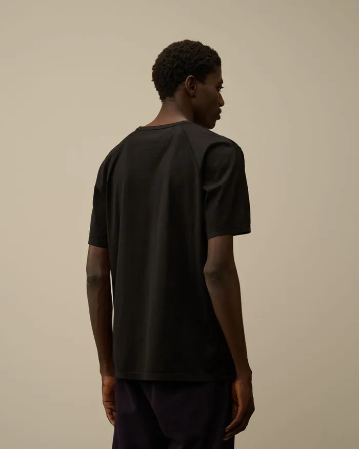 CP Company Tshirts and Polo Mercerized 702 Jersey Gasato Printed Logo TShirt Black 8211 Man
