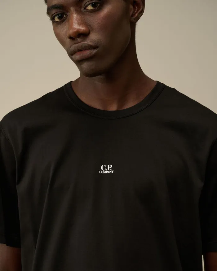 CP Company Tshirts and Polo Mercerized 702 Jersey Gasato Printed Logo TShirt Black 8211 Man
