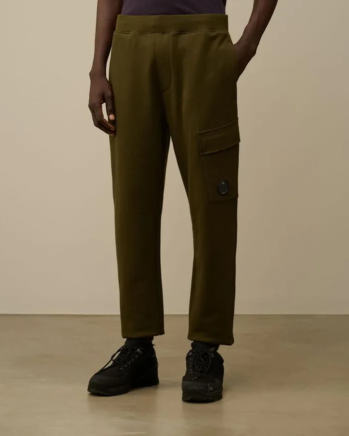 CP Company Tracksuits and Shorts Diagonal Raised Fleece Cargo Sweatpants Ivy Green 8211 Man