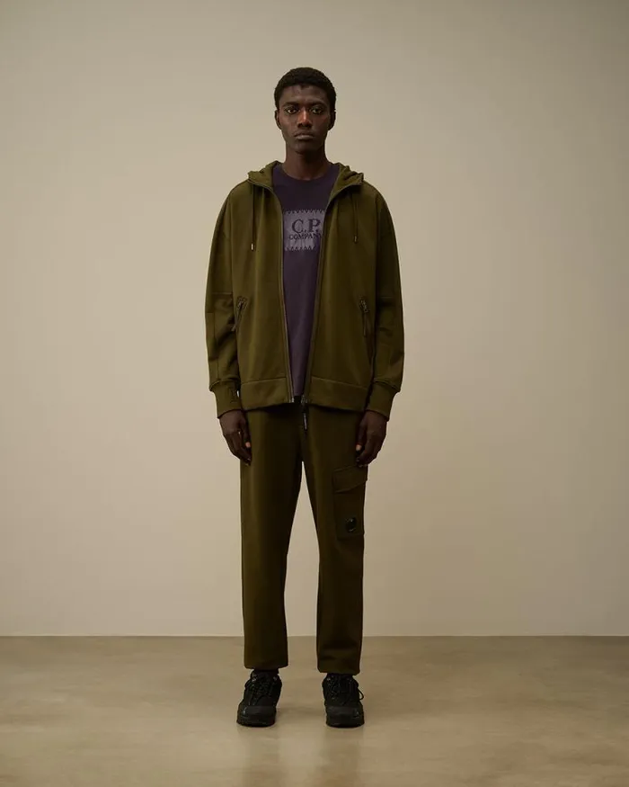 CP Company Tracksuits and Shorts Diagonal Raised Fleece Cargo Sweatpants Ivy Green 8211 Man