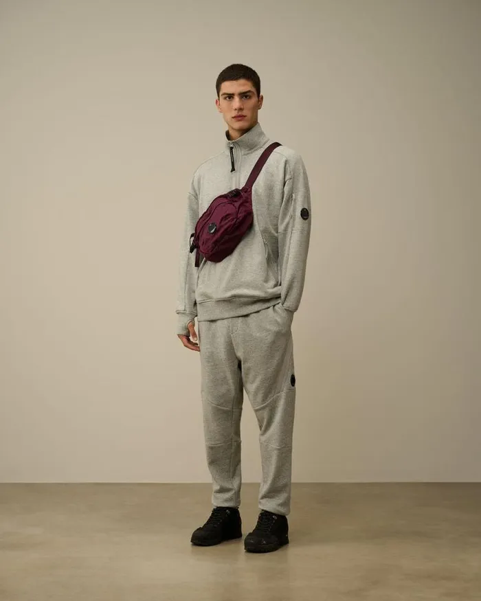 CP Company Tracksuits and Shorts Diagonal Raised Fleece Lens Sweatpants Greystone Melange 8211 Man