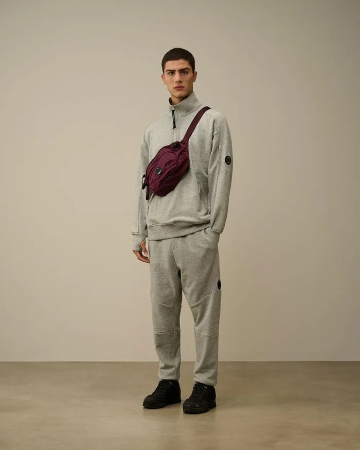 CP Company Tracksuits and Shorts Diagonal Raised Fleece Lens Sweatpants Greystone Melange 8211 Man