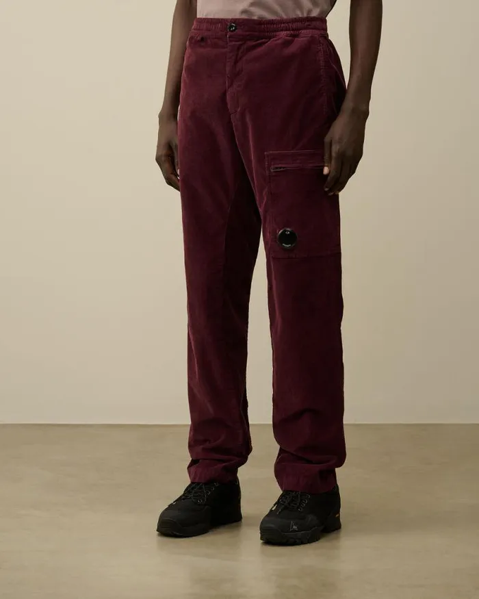 CP Company Trousers Corduroy Lens Cargo Pants Potent Purple 8211 Man