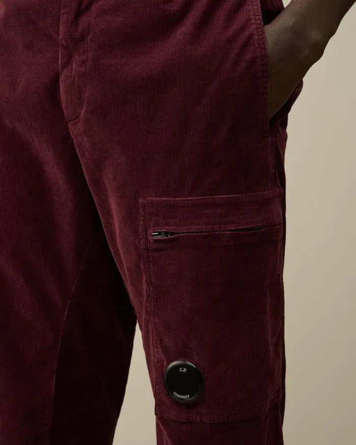 CP Company Trousers Corduroy Lens Cargo Pants Potent Purple 8211 Man