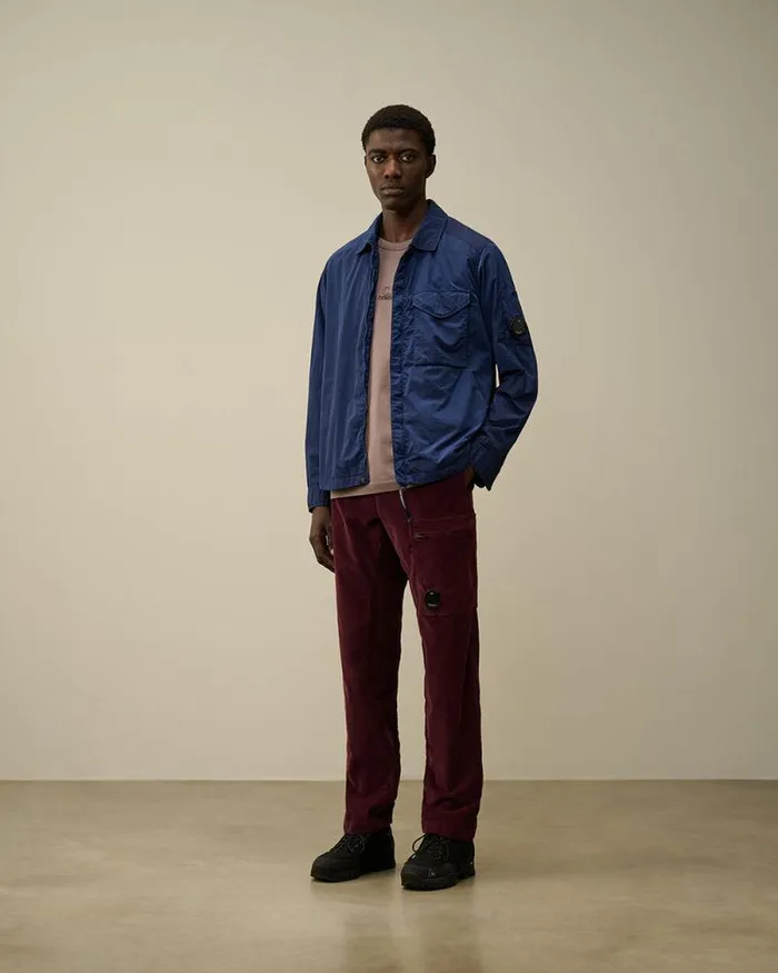 CP Company Trousers Corduroy Lens Cargo Pants Potent Purple 8211 Man