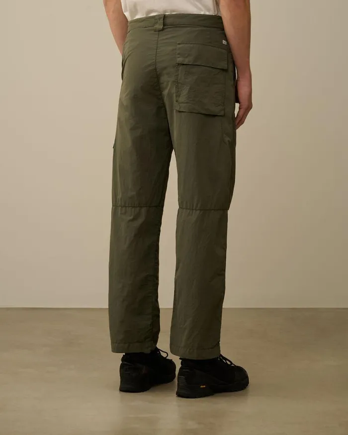 CP Company Trousers Flatt Nylon Regular Cargo Pants Grape Leaf Green 8211 Man