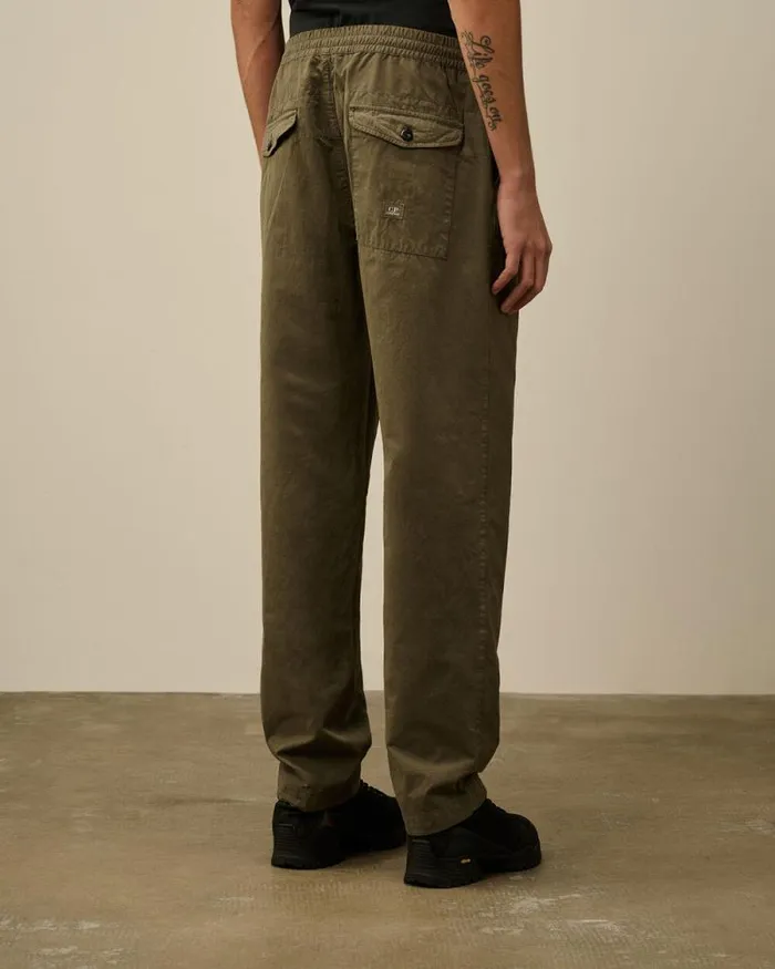 CP Company Trousers Microreps Loose Pants Grape Leaf Green 8211 Man