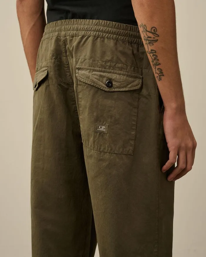 CP Company Trousers Microreps Loose Pants Grape Leaf Green 8211 Man