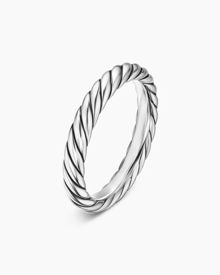 Cable Band Ring In Sterling Silver 34mm Women David Yurman Band Cable Band Ring In Sterling Silver 34mm Women David Yurman Band