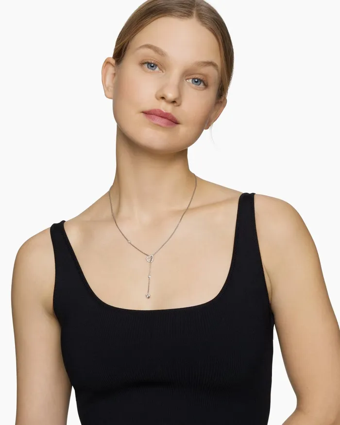 Cable Collectibles Heart Y Necklace In Sterling Silver With Diamonds Women David Yurman Y Necklace Cable Collectibles Heart Y Necklace In Sterling Silver With Diamonds Women David Yurman Y Necklace