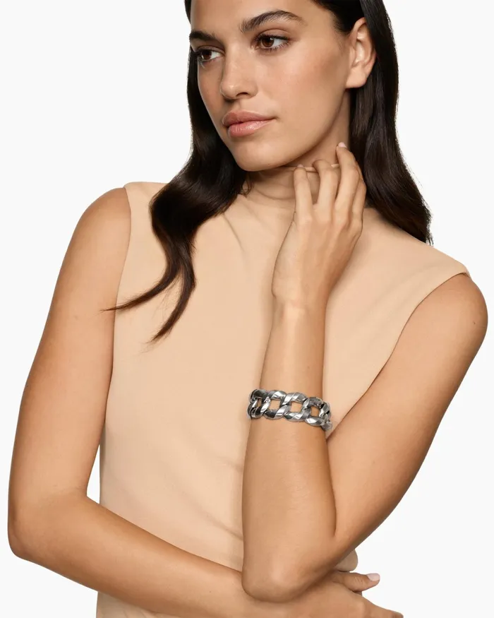 Cable Edge Curb Chain Bracelet In Sterling Silver 23mm Women David Yurman Chain Cable Edge Curb Chain Bracelet In Sterling Silver 23mm Women David Yurman Chain