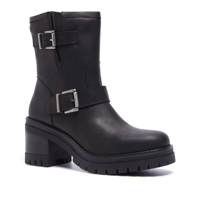 Carl Scarpa Buona Black Leather Ankle Boots Women Leather Ankle Boots