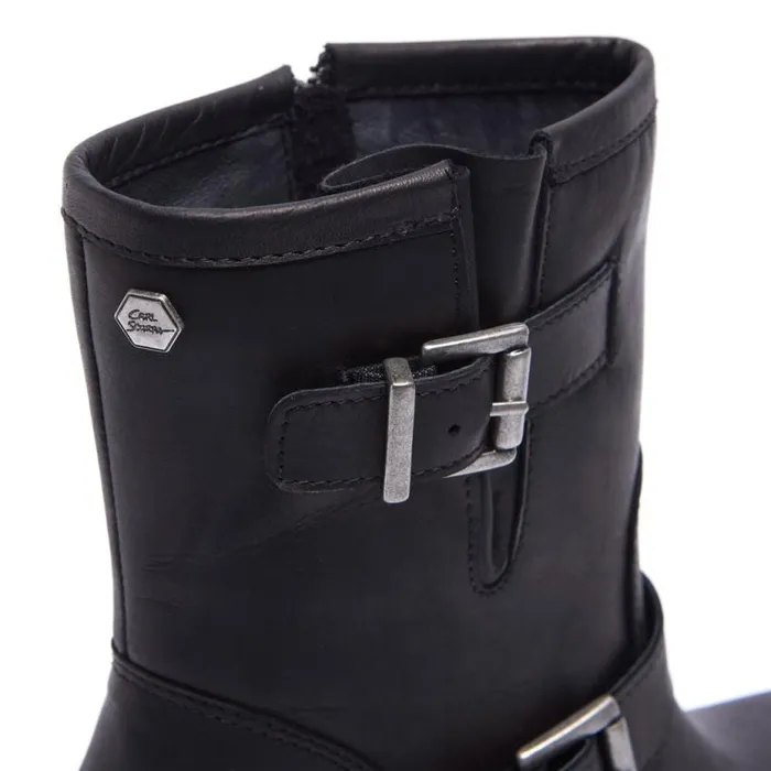 Carl Scarpa Buona Black Leather Ankle Boots Women Leather Ankle Boots