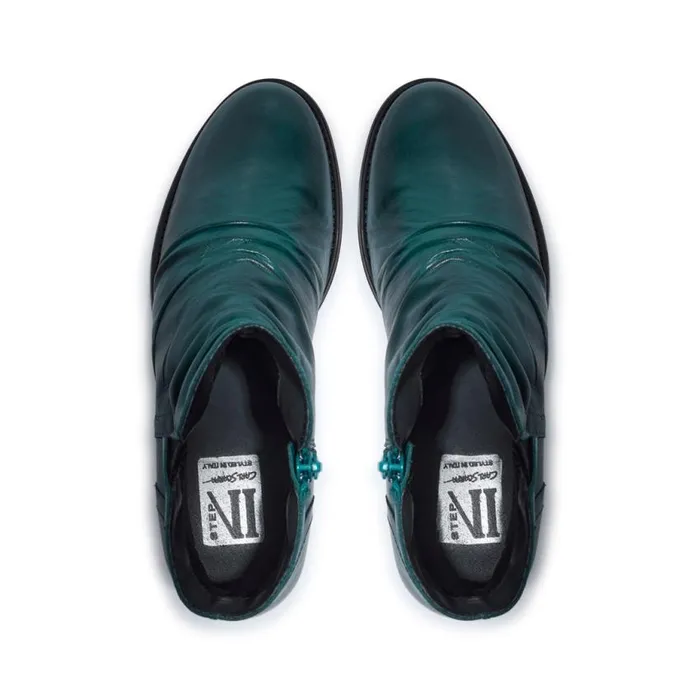 Carl Scarpa Felice Teal Leather Ankle Boots Women Leather Ankle Boots