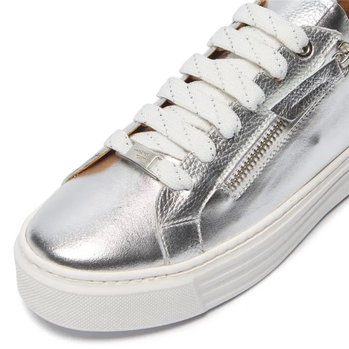 Carl Scarpa Monique SilverFuschia Leather Trainers Women Trainers