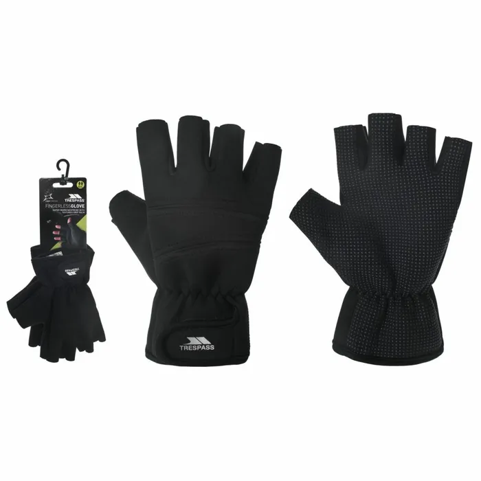 Carradale Unisex Fingerless Gloves Black MenWomen Trespass Gloves