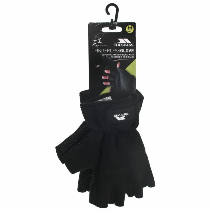 Carradale Unisex Fingerless Gloves Black MenWomen Trespass Gloves