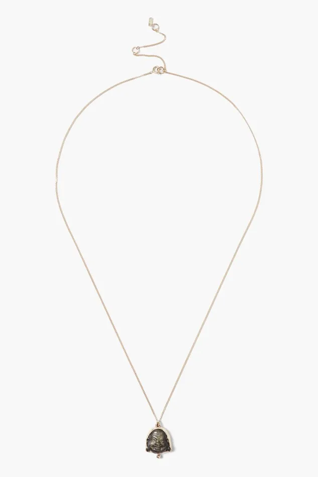 Chan Luu 14k Fine Women 14k Buddha Necklace Golden Obsidian
