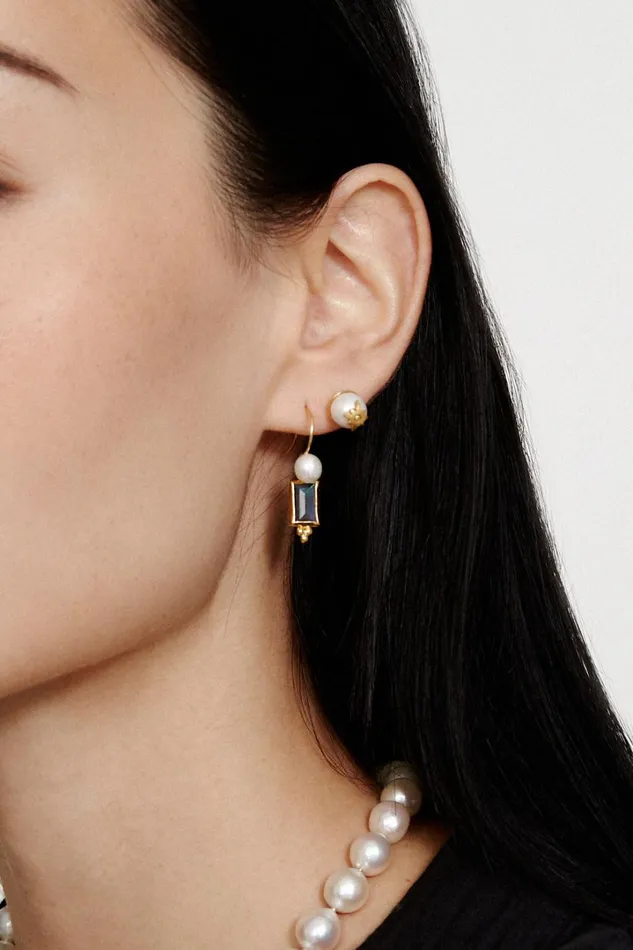 Chan Luu Earrings Women Cecilia Stud Earrings White Pearl