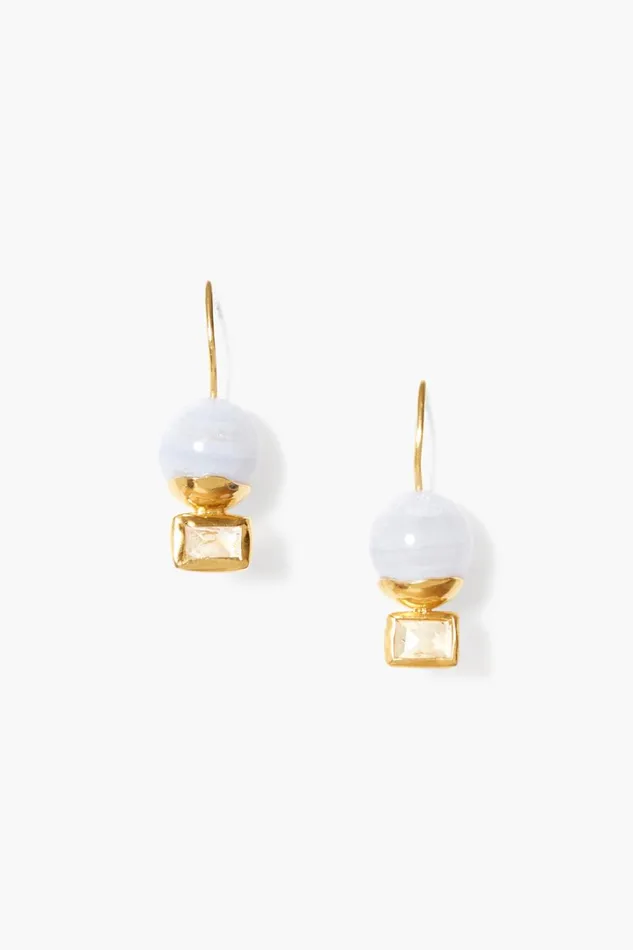 Chan Luu Earrings Women Elena Drop Earrings Blue Lace Agate Mix