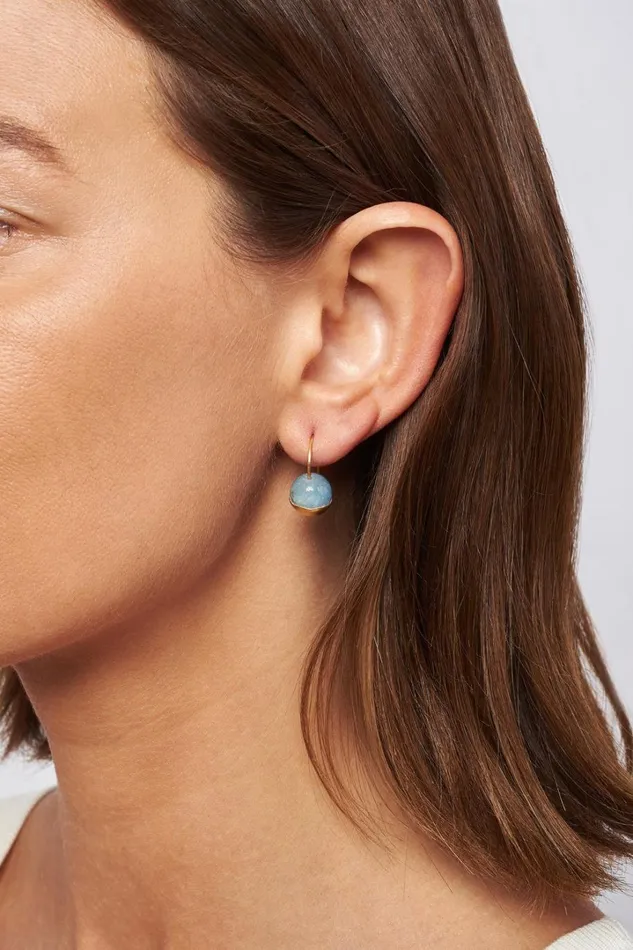 Chan Luu Earrings Women Gold Dipped Aquamarine Earrings