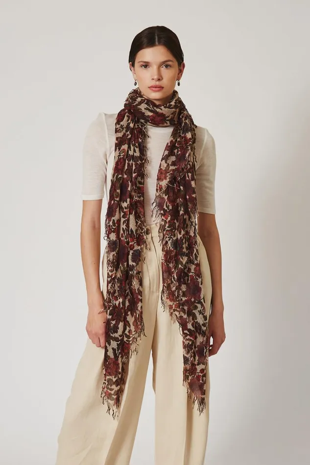 Chan Luu Scarves Women Cashmere And Silk Scarf Cedar Garden