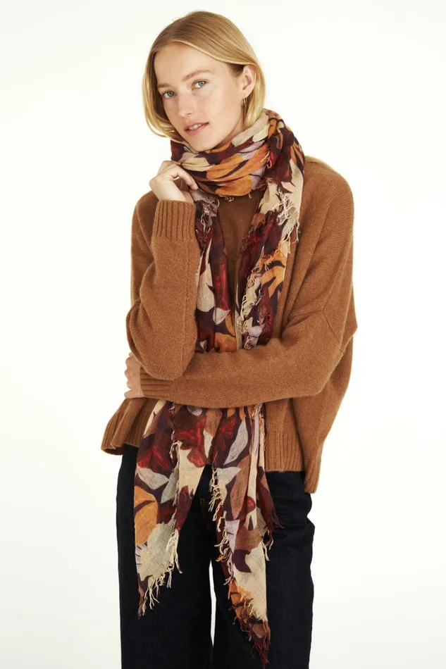 Chan Luu Scarves Women Cashmere And Silk Scarf Magnolia Floral Print