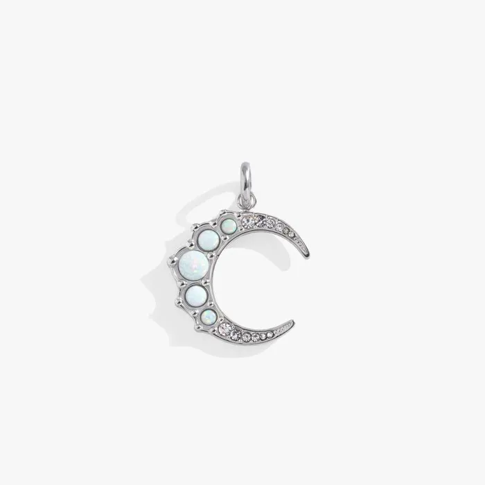 Charms Women Alex And Ani Opal Moon InterchangeableCharm Stainless Steel Gold