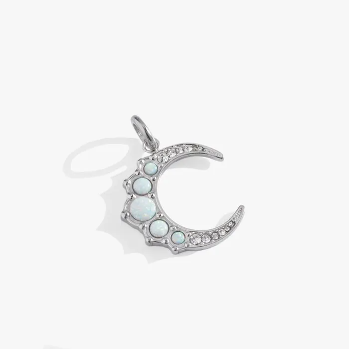Charms Women Alex And Ani Opal Moon InterchangeableCharm Stainless Steel Gold