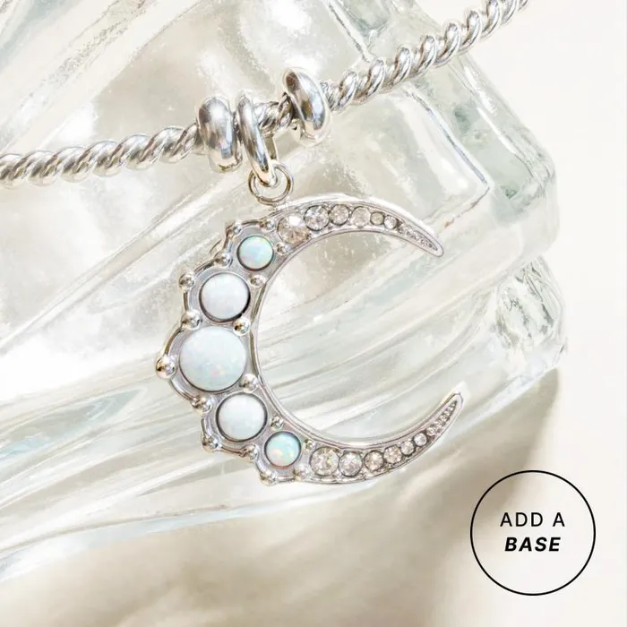 Charms Women Alex And Ani Opal Moon InterchangeableCharm Stainless Steel Gold