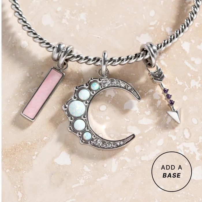 Charms Women Alex And Ani Opal Moon InterchangeableCharm Stainless Steel Gold