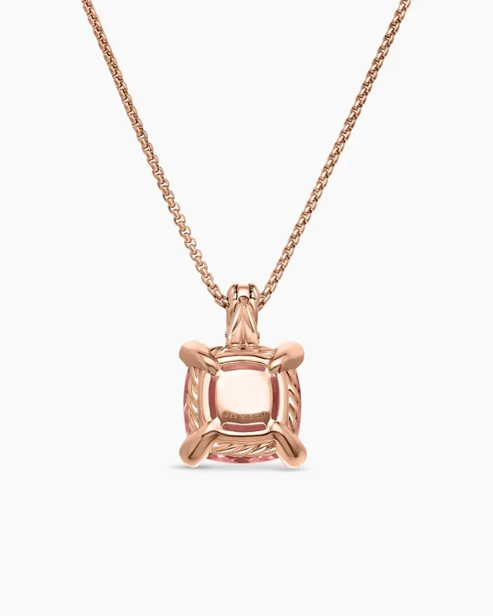 Chatelaine Pendant Necklace In 18K Rose Gold With Morganite And Diamonds 11mm Women David Yurman Pendant Chatelaine Pendant Necklace In 18K Rose Gold With Morganite And Diamonds 11mm Women David Yurman Pendant