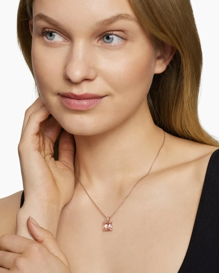 Chatelaine Pendant Necklace In 18K Rose Gold With Morganite And Diamonds 11mm Women David Yurman Pendant Chatelaine Pendant Necklace In 18K Rose Gold With Morganite And Diamonds 11mm Women David Yurman Pendant