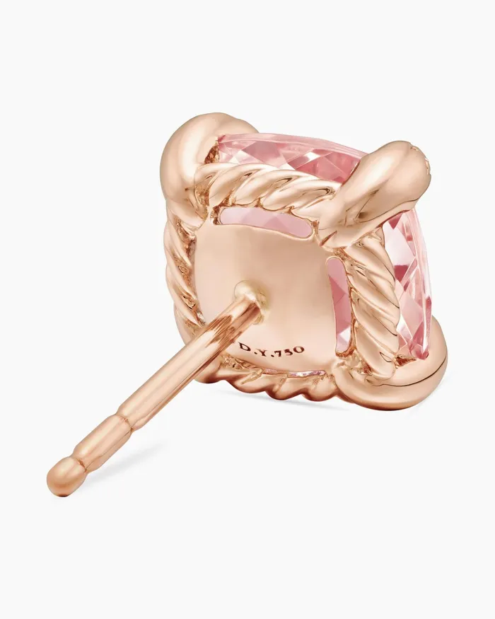 Chatelaine Stud Earrings In 18K Rose Gold With Morganite And Diamonds 8mm Women David Yurman Stud Chatelaine Stud Earrings In 18K Rose Gold With Morganite And Diamonds 8mm Women David Yurman Stud
