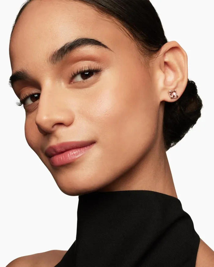 Chatelaine Stud Earrings In 18K Rose Gold With Morganite And Diamonds 8mm Women David Yurman Stud Chatelaine Stud Earrings In 18K Rose Gold With Morganite And Diamonds 8mm Women David Yurman Stud