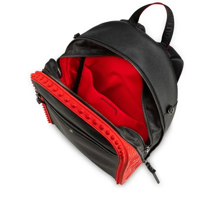 Christian Louboutin Backpacks Men Backparis Backpack 8211 Calf Leather And Rubber 8211 Black