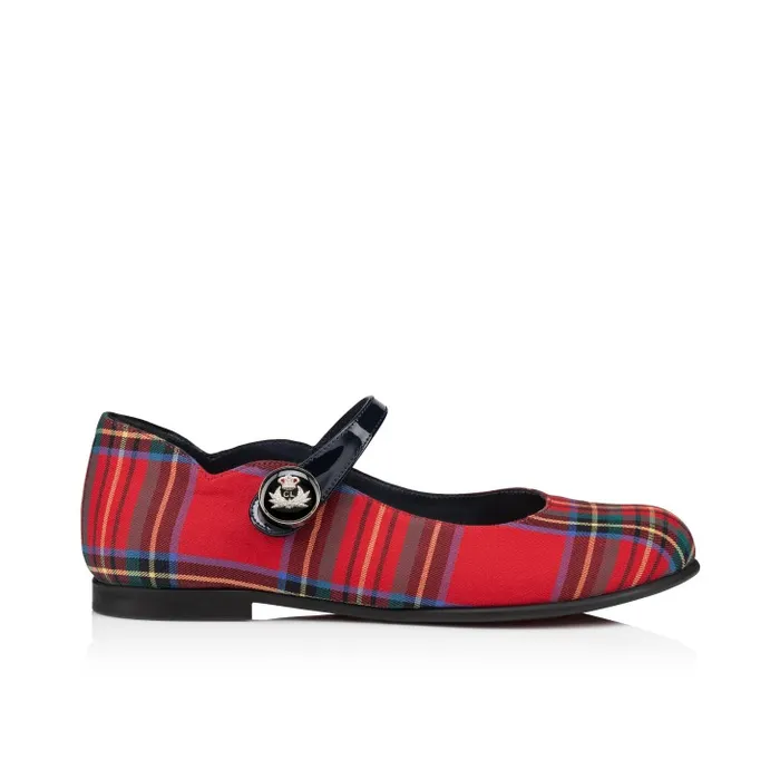 Christian Louboutin Ballerinas Kids Melodie Chick Ballerinas 8211 Tartan Printed Cotton 8211 Multicolor