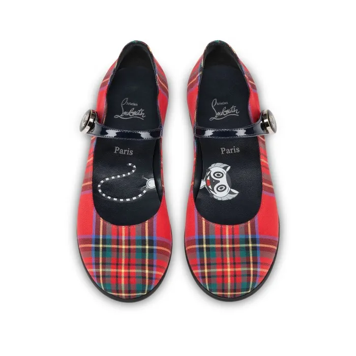 Christian Louboutin Ballerinas Kids Melodie Chick Ballerinas 8211 Tartan Printed Cotton 8211 Multicolor