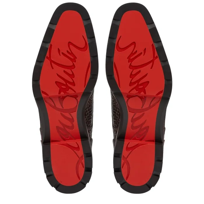 Christian Louboutin Buckles and Laceups Men Davisol Derbies 8211 Grained Calf Leather 8211 Corteccia