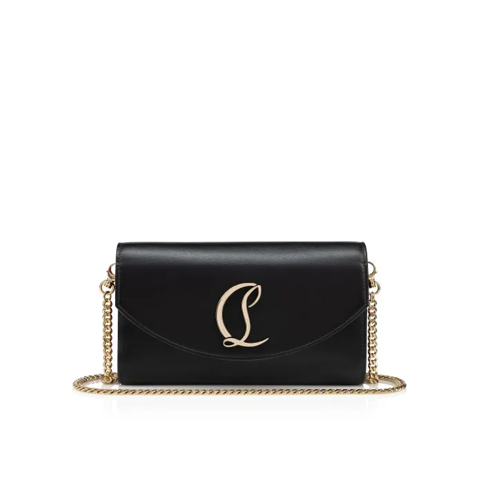 Christian Louboutin Clutches and Evening Bags Women Loubi54 Wallet On Chain 8211 Calf Leather 8211 Black And Gold