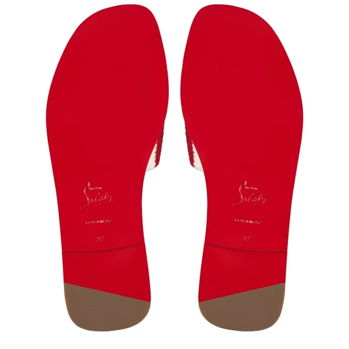 Christian Louboutin Flats and Loafers Women CL Mule Mules 8211 Malha Printed Fabric 8211 Loubi