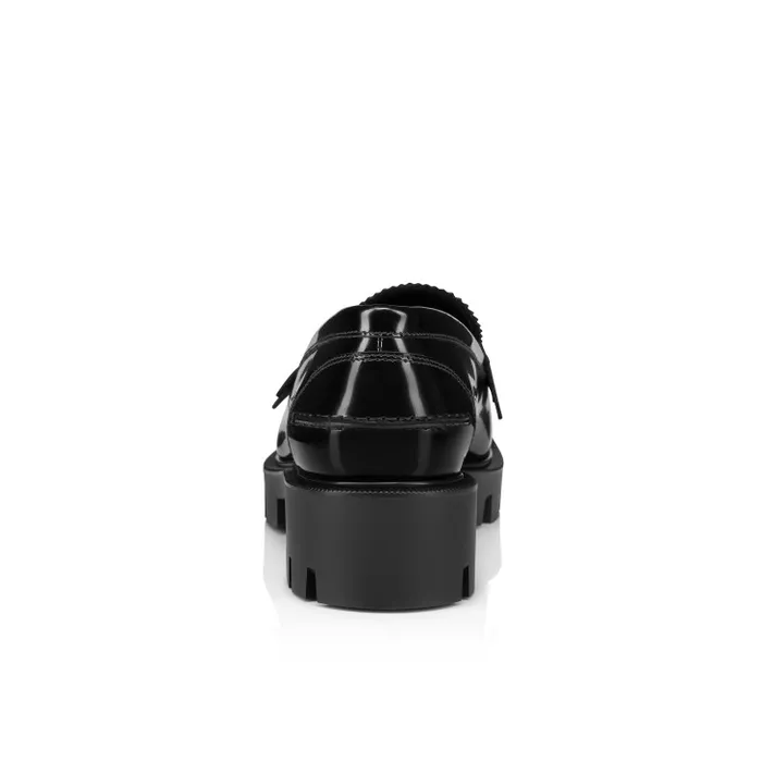 Christian Louboutin Flats and Loafers Women Penny Lug Loafers 8211 Abrasivato Calf Leather 8211 Black