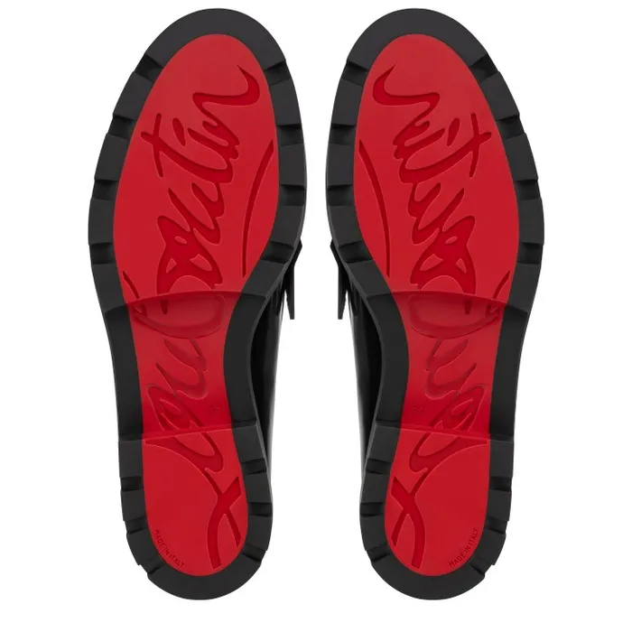 Christian Louboutin Flats and Loafers Women Penny Lug Loafers 8211 Abrasivato Calf Leather 8211 Black