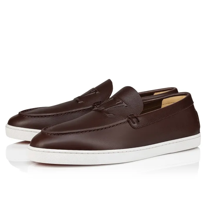 Christian Louboutin Loafers and Moccasins Men Varsiboat Boat Shoes 8211 Calf Leather 8211 Expresso
