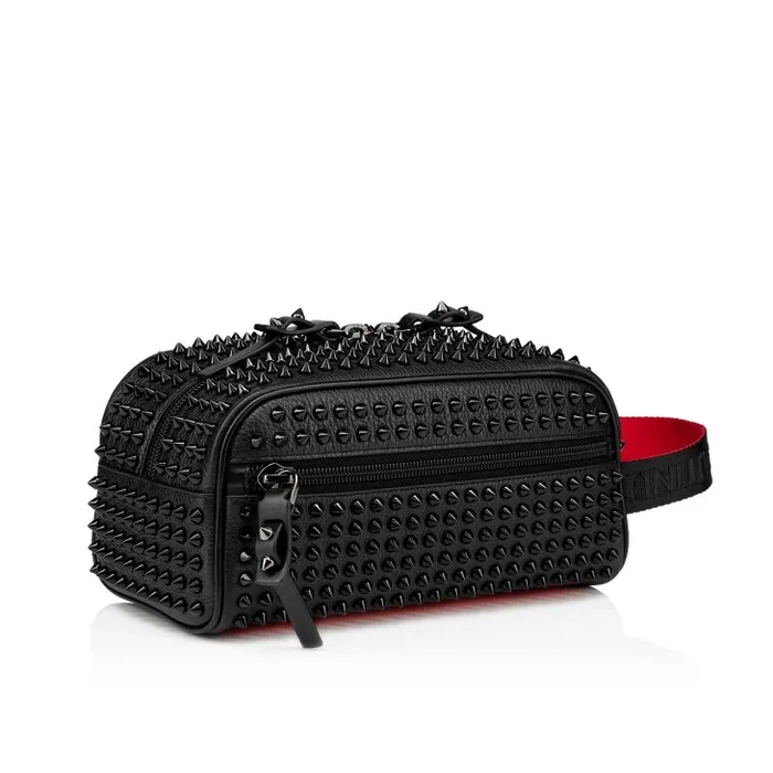 Christian Louboutin Mini Bags and Pouches Men Blaster Pouch 8211 Calf Leather And Spikes 8211 Black